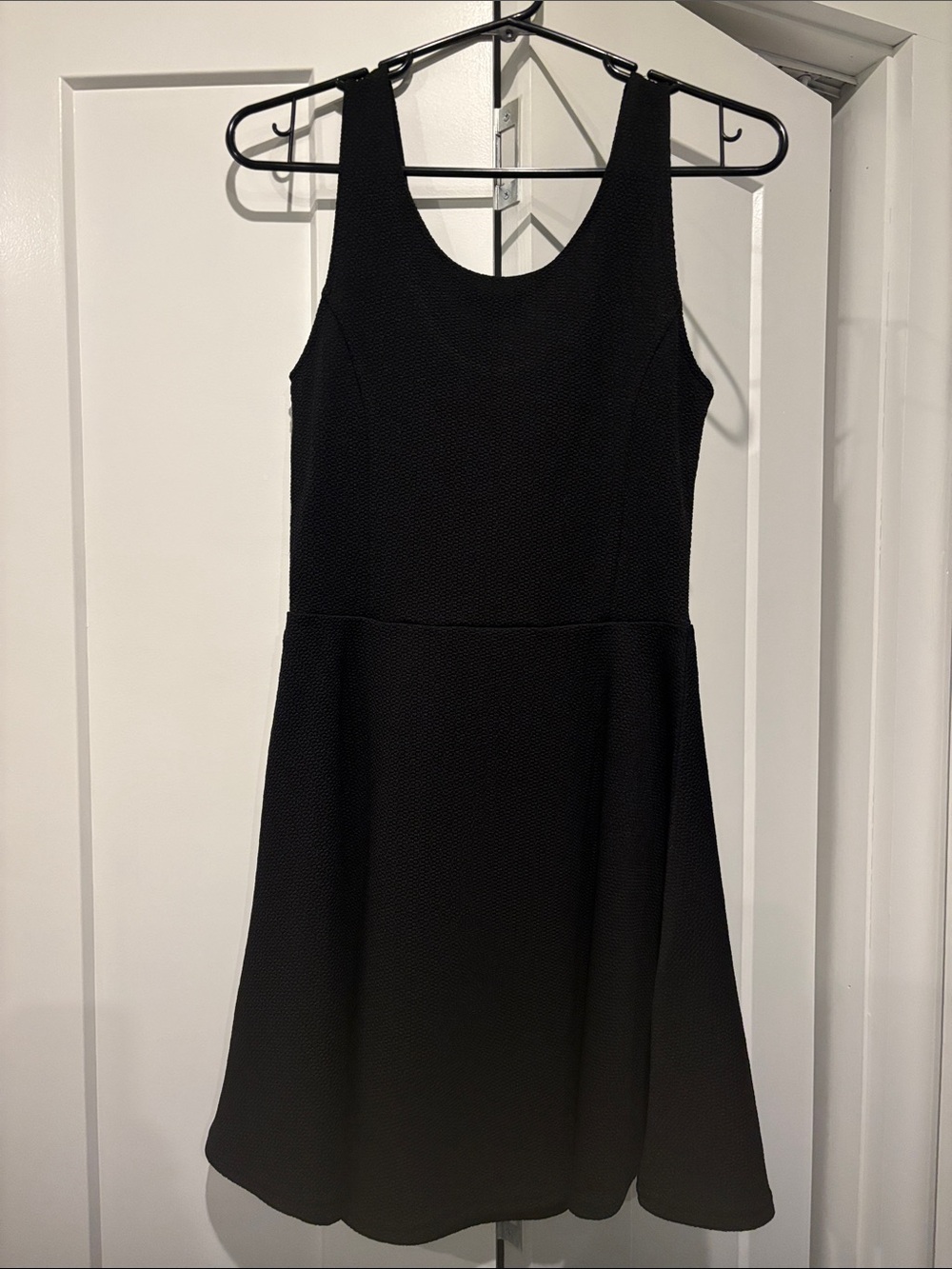 H&M Black Sleeveless Fit-and-Flare Mini Dress